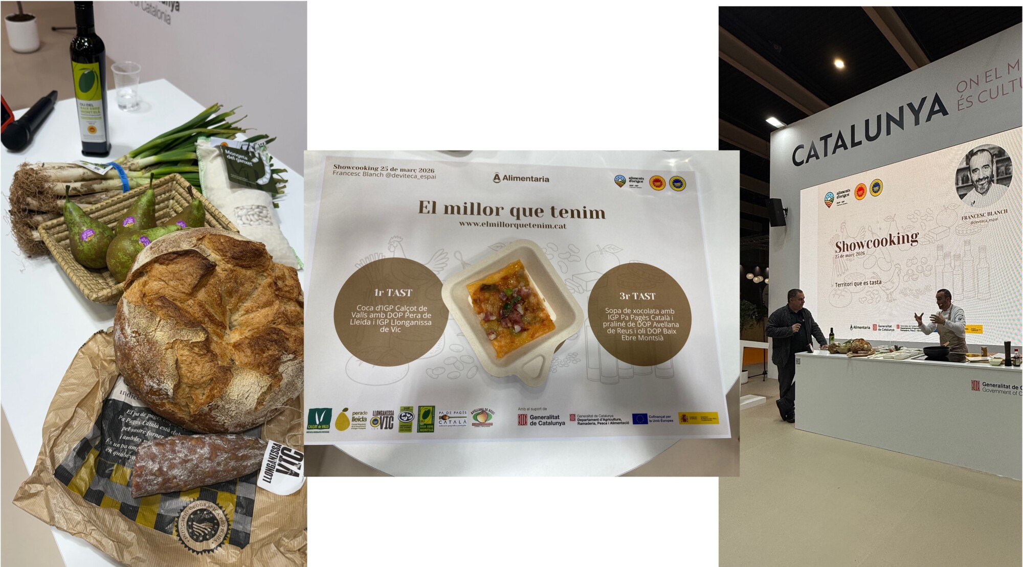 Showcooking de producte i territori a l'espai HUB Generalitat fira Alimentaria